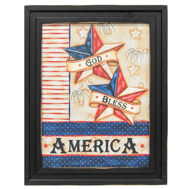 God Bless America Framed Print, 12x16 - The Fox Decor